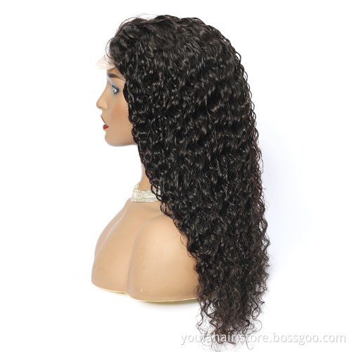 High Density Hot Sale Wet And Wavy Human Hair Wigs Unprocessed 4X4 Water Wave Wig HD Transparent Swiss Lace Closure Wigs